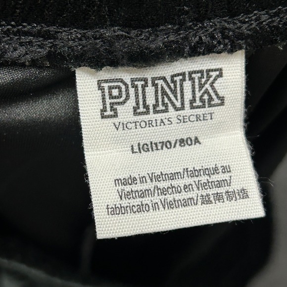 Victoria's Secret PINK Velour Rhinestone Lounge Pants Black Women's Size L - Picture 6 of 7